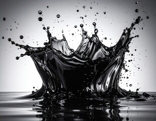 Black Liquid Splash Crown Abstract Background