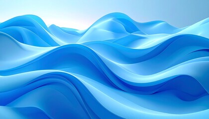 Fototapeta premium Abstract blue gradient backgrounds with waveforms, geometric overlays, and tranquil depth.