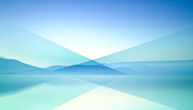 Abstract blue gradient backgrounds with waveforms, geometric overlays, and tranquil depth. - Powered by Adobe