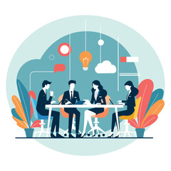 Business People Analyzing Charts During Office Meeting