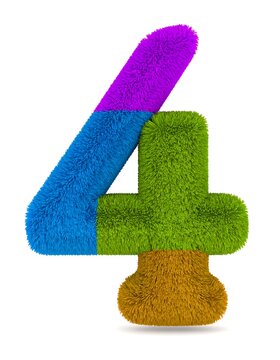 Colorful furry number four