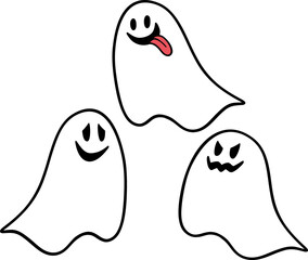 ３匹のかわいいお化け