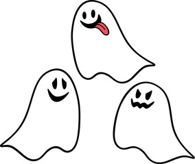 ３匹のかわいいお化け