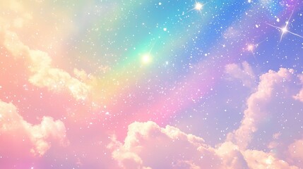 Dreamy Pink-Purple Gradient Thanksgiving Night Sky: Twinkling Stars and Soft Clouds Design for Holiday Posters, Greeting Cards and Social Media Materials