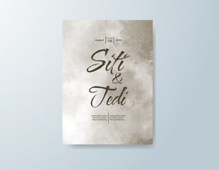 Wedding invitation with abstract watercolor background