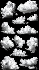 Clouds against a black background