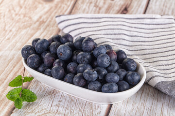 Raw ripe sweet and juicy blueberry