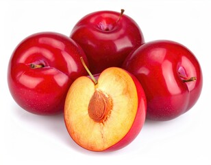 Close-up of fresh red plums