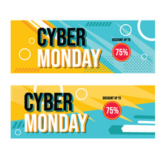 Cyber Monday sale banner template design, vector illustration eps10
