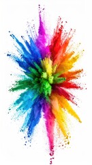 Colorful powder explosion on white background (5)