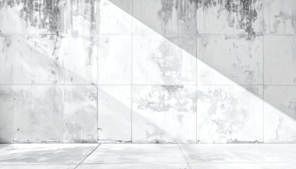 Light and shadow on a white tiled wall