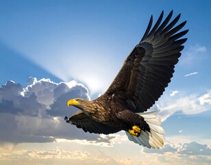 Obraz premium Majestic eagle soaring in a vibrant sky