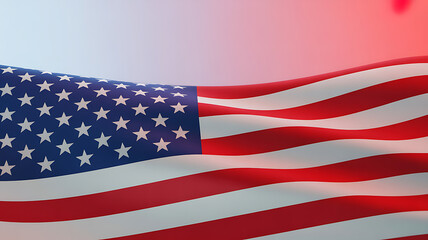 Fototapeta premium American flag waving in the wind with vibrant red, white, and blue colors