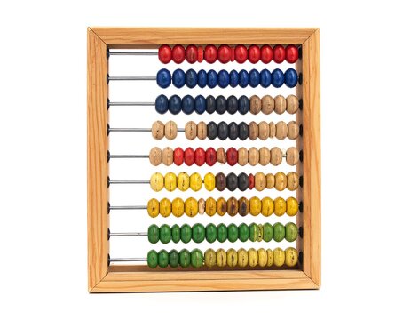 Vintage wooden abacus with colorful beads
