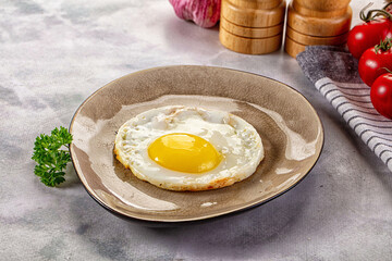 Roasted one egg for breakfast