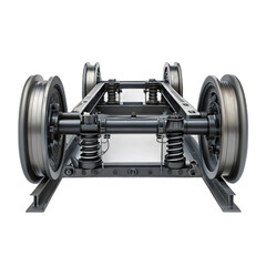 Train bogie isolated on transparent background, a crucial component for rail transport