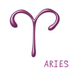 3d aries zodiac sign Astrology clipart Element for design