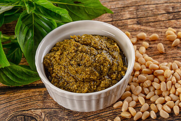 Italian Pesto sauce with basil