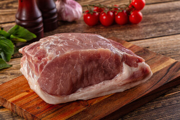 Raw pork meat fillet piece