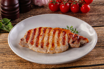 Juicy grilled pork fillet steak