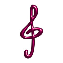 Obraz premium 3d treble clef. Hand drawn musical symbol. Single element for print, web, design, decor, logo