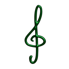 Obraz premium 3d treble clef. Hand drawn musical symbol. Single element for print, web, design, decor, logo
