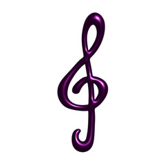 Obraz premium 3d treble clef. Hand drawn musical symbol. Single element for print, web, design, decor, logo