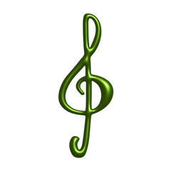 Obraz premium 3d treble clef. Hand drawn musical symbol. Single element for print, web, design, decor, logo