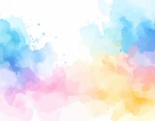 Soft, pastel watercolor blots on white