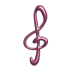 Obraz premium 3d treble clef. Hand drawn musical symbol. Single element for print, web, design, decor, logo