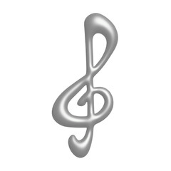 Obraz premium 3d treble clef. Hand drawn musical symbol. Single element for print, web, design, decor, logo