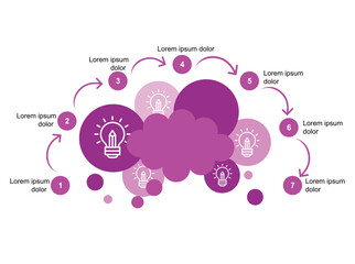 Vector infographic template illustrating a modern business process workflow. This flat design diagram features step-by-step processes with icons, arrows, and text placeholders. I19