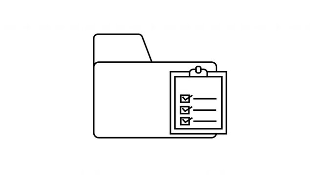 sketch of folder icon and document board icon