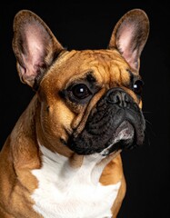 Close-up portrait of a French Bulldog