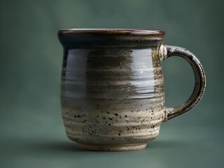 handmade pottery mug stoneware clay unique textured glaze artisanal ceramic drinkware rustic multi toned finish handcrafted coffee cup durable functional art collectible kitchenware minimalist design