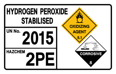 Hydrogen Peroxide Stabilised UN 2031 Symbol Sign, Vector Illustration, Isolate On White Background, Label.EPS10