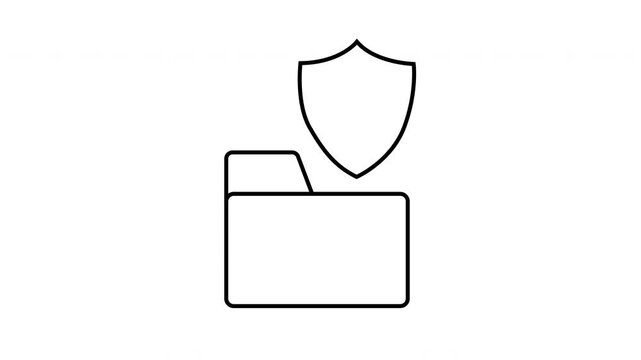 sketch of folder icon and shield icon