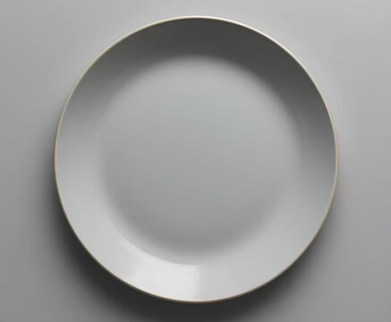 m&auml;ser metallic rim modern crockery set single empty round plate matte grey finish subtle metallic rim minimalist ceramic dinnerware contemporary dining tableware stylish kitchen design