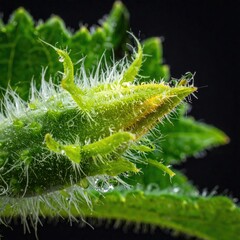 Fototapeta premium Close-up of a plant bud with water droplets