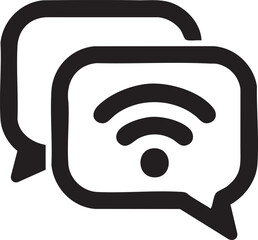 Internet Chat Message Speech Bubble Silhouettes Vector