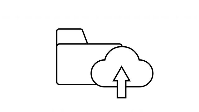 sketch of folder icon and upload icon