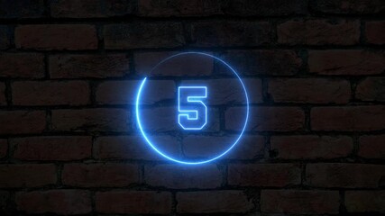 Glowing futuristic hud countdown clock, neon sci-fi timer animation, abstract circle digital interface design from 10 to 0 seconds - Powered by Adobe