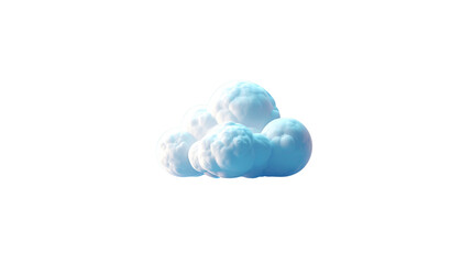 Illustration of white cloud icon on blue sky on black background