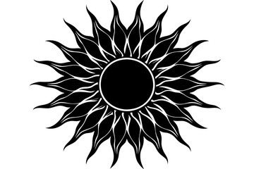 Vector art of black and white sun illustration for design use