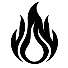 Obraz premium Set of fire flames icons vector illustration symbol design element black silhouette