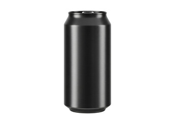 Sleek metallic beverage can isolated on transparent background