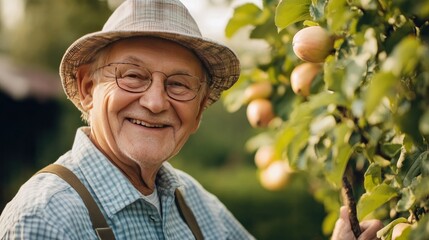 Senior Volunteer Retirement Banner - smiling senior helping others, joyful community vibe