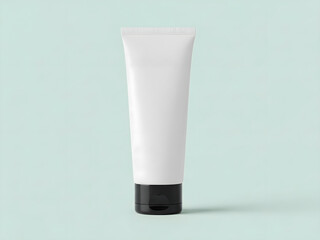 Cosmetic cream tube isolated on pastel background