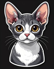 Close-up portrait of a cat, stylized cartoon rendering