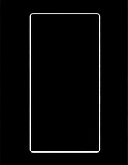 Blank, black rectangle with a white border